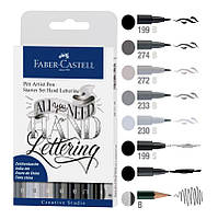 Набор капиллярных ручек Faber-Castell Pitt Artist Pens Starter Set Hand Lettering 9 предметов, 267118