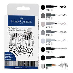 Набір капілярних ручок Faber-Castell Pitt Artist Pens Starter Set Hand Lettering 9 предметів, 267118