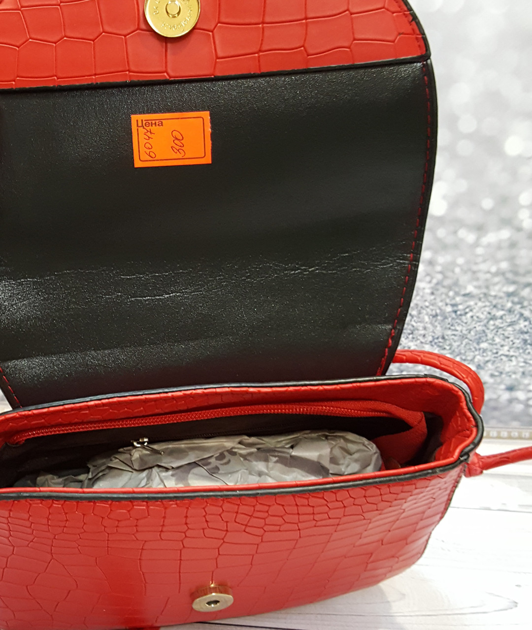 Красная сумочка с камушками - фото 6 - id-p348317461