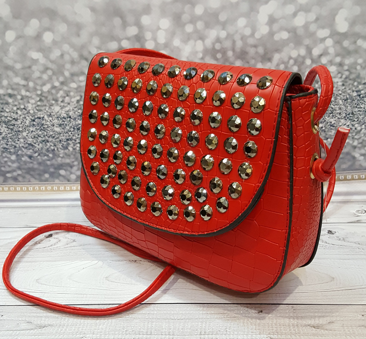 Красная сумочка с камушками - фото 7 - id-p348317461
