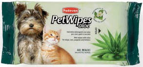 PP00462 Padovan Pet Wipes Aloe Вологі серветки з ароматом алое, 40 шт.