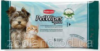 PP00461 Padovan Pet Wipes Glove Вологі рукавички із шовком, 5 шт.