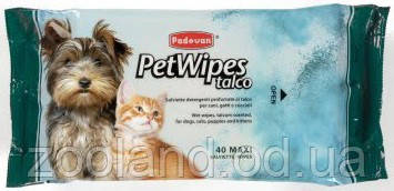 PP00464 Padovan Pet Wipes Talc Вологі серветки з ароматом тальку, 40 шт.