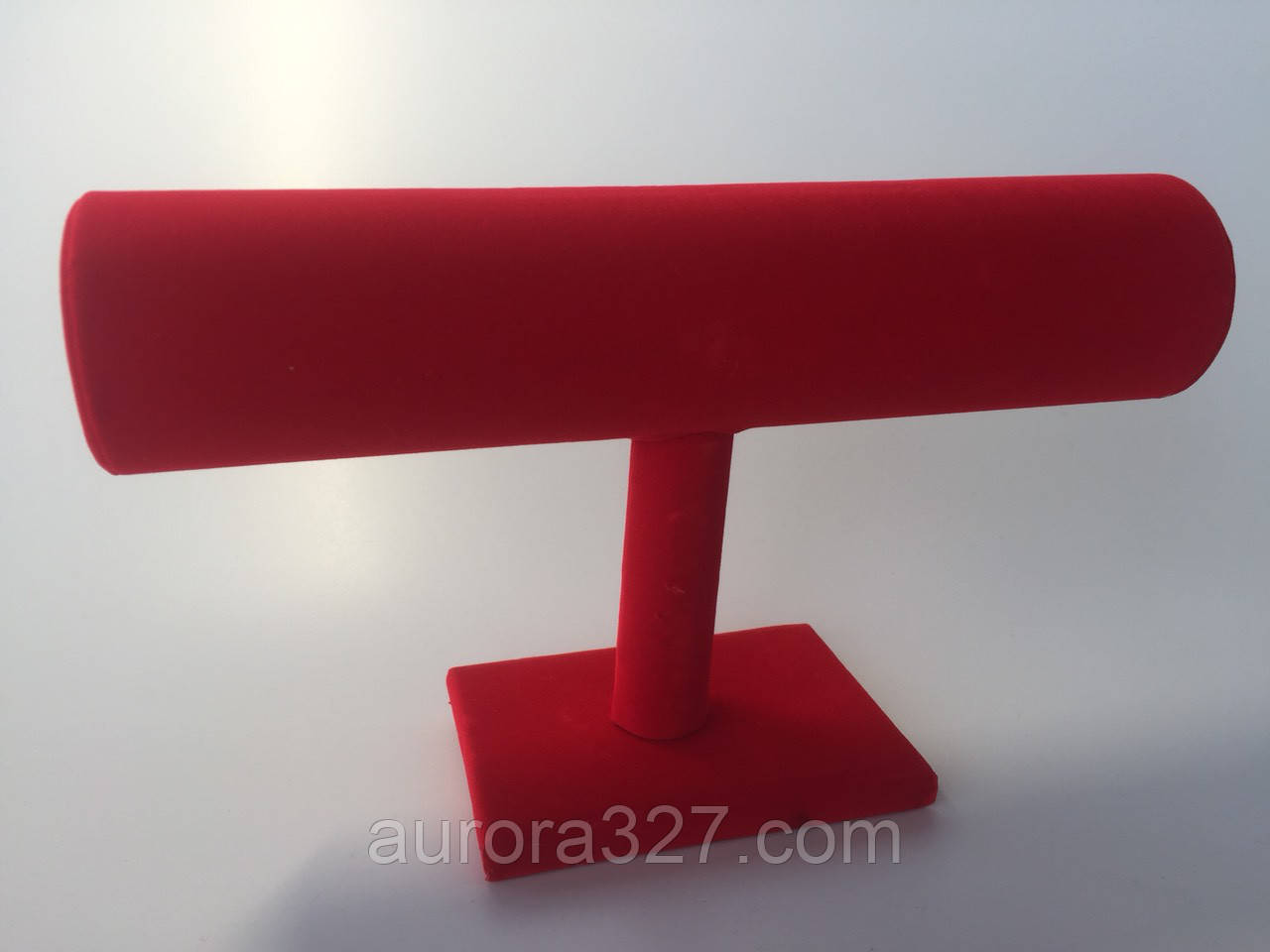 Валик під браслети 1 ярус червоний оксамит 13,5 х 22,5 х 6 см, фото 1