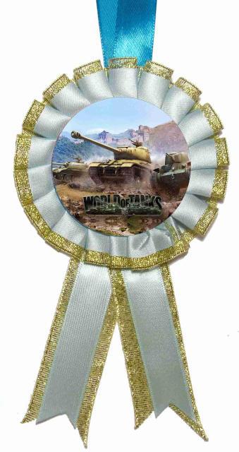 Медаль герои из мультфильмов з бантом. Діаметр 85мм. "Світ танків"