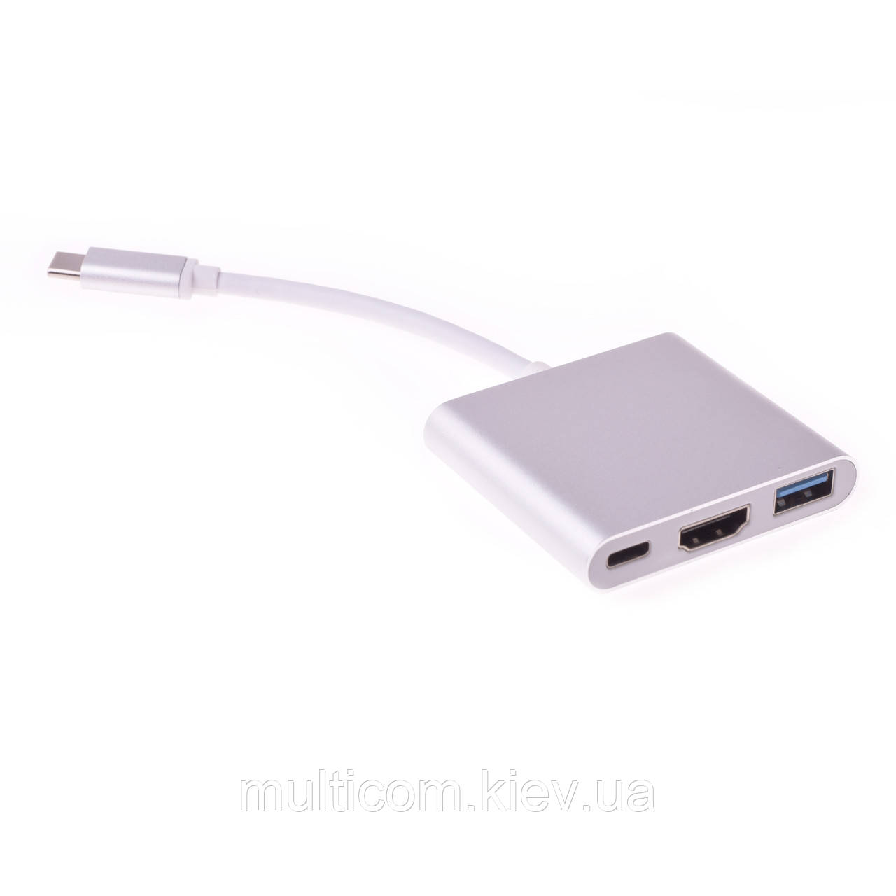 03-02-262. Адаптер USB type C → (гніздо HDMI + гніздо VGA + гніздо 3,5), зі шнуром 15см