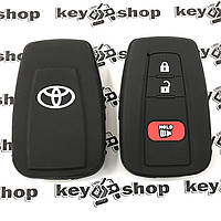 Чехол (черный, силиконовый) для смарт ключа Toyota (Тойота) 2 + 1 кнопки