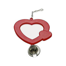 Дзеркальце кругле, серцеподібне для папуг із дзвіночком