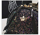 Рюкзак міський жіночий лаковий з короною (чорний), фото 6