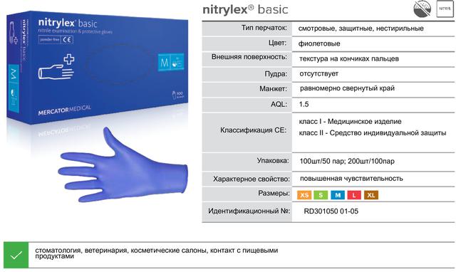 Купить Нитриловые перчатки Nitrylex Basic XL, цена 120 грн — Prom.ua ...