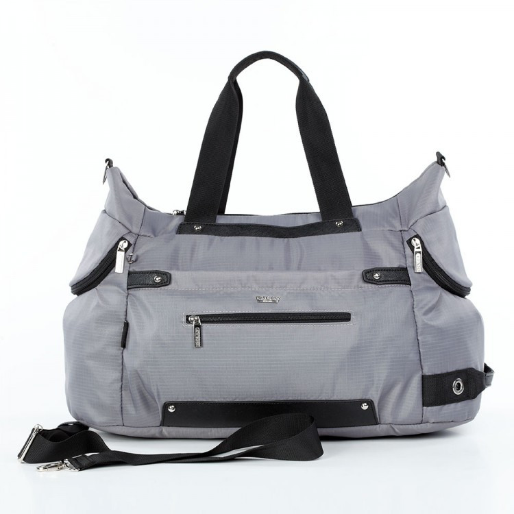 Сумка дорожня чоловіча спортивна сіра на плече багажна велика Dolly 939 три кишені 53х28х24 см