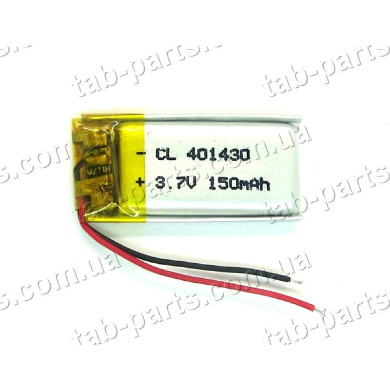 Батарея (акумулятор) для відеореєстратора, BlueTooth гарнітури 150 мА·год, Li-Pol 3.7 В, 30*14*4 мм