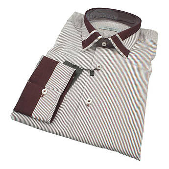 Приталена чоловіча сорочка Negredo 0350 NDS 20 з оздобленням на комірі