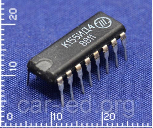 К155ИД4 DIP16 (Аналог SN74155N) мікросхема здвоєний дешифратор-демультиплексор 2-4, фото 1