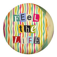 Подушка пуф кругла Feel the life 35 см (PP_15M091)