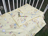 Постельный набор в детскую кроватку (3 предмета) Мишки На Облаке Бежевый