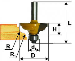 Кромочная Фреза калевочная ф34.9х13,r4/4.8,хв.8мм (арт.9266)