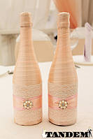 Весільні пляшки персикові