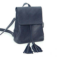 Компактный кожаный женский рюкзак-сумка, цвета в ассортименте Синий