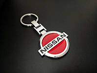 Брелок Nissan Red (Ниссан) двухсторонний Silver