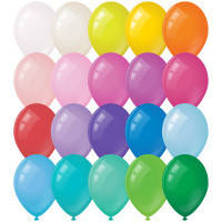 Повітряні кульки 11"-12" (28-30 см) (Поштучно). без малюнків (шар/шарики)- асорті (різнокольорові)
