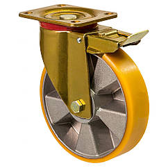 Колесо 5604-MТ-251-B, Ø 250 мм, 56 Medium Top, посилене колесо, поворотне колесо з гальмом, колесо для візка, колесо вантажне