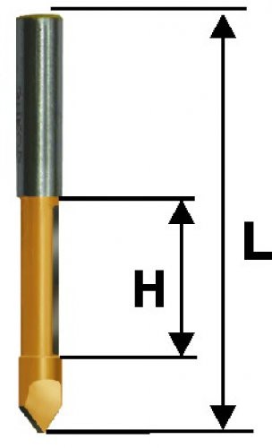 Кромочная Фреза пряма ф6х19, хв.8мм (арт.10530)