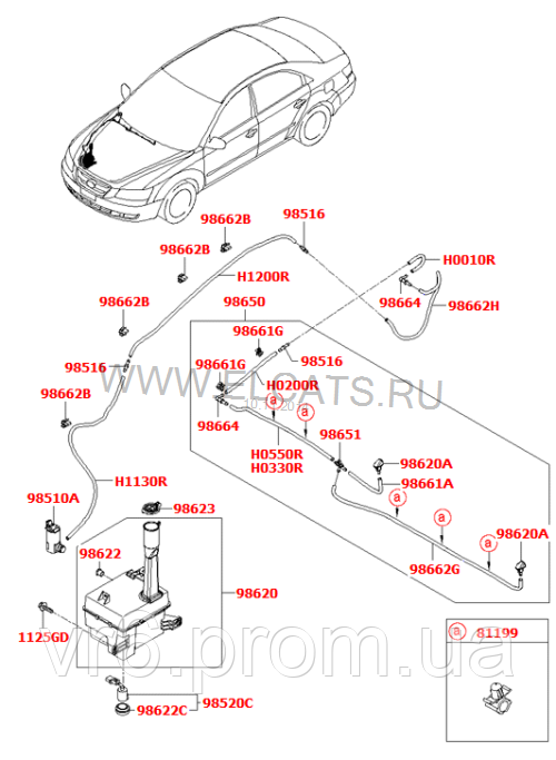 Насос омывателя стекла HYUNDAI Sonata NF 98510-3K010 PMC - фото 3 - id-p55560202