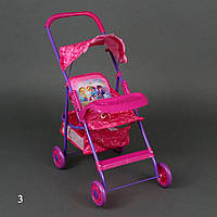 Коляска для ляльок 9866T/P3, метал, зі столиком, козирком і кошиком для речей