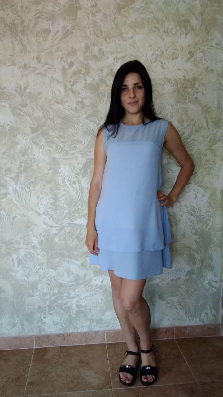 Сукня для вагітних Pregnant Style "Дзвіночок-2" 42 блакитна, фото 1