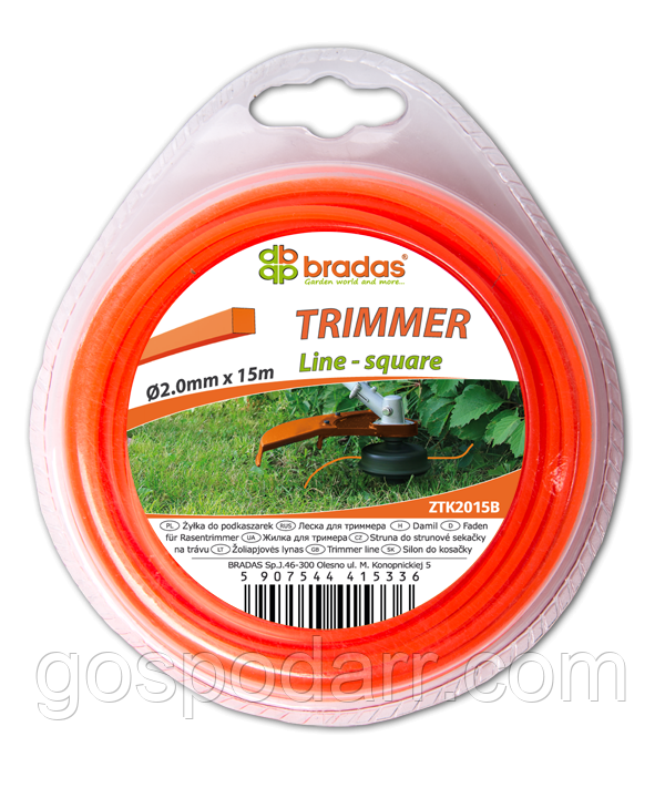 Лісочка для тріммера TRIMMER "квадрат" 1,6x15 блістер, ZTK1615B