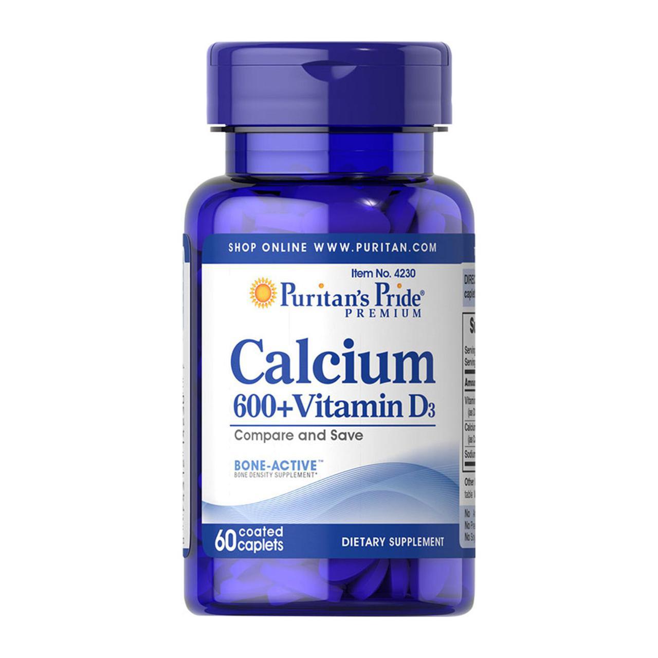 Кальцій з вітаміном Д3 Calcium Vitamin D3 Puritan's Pride, - 60 таб.