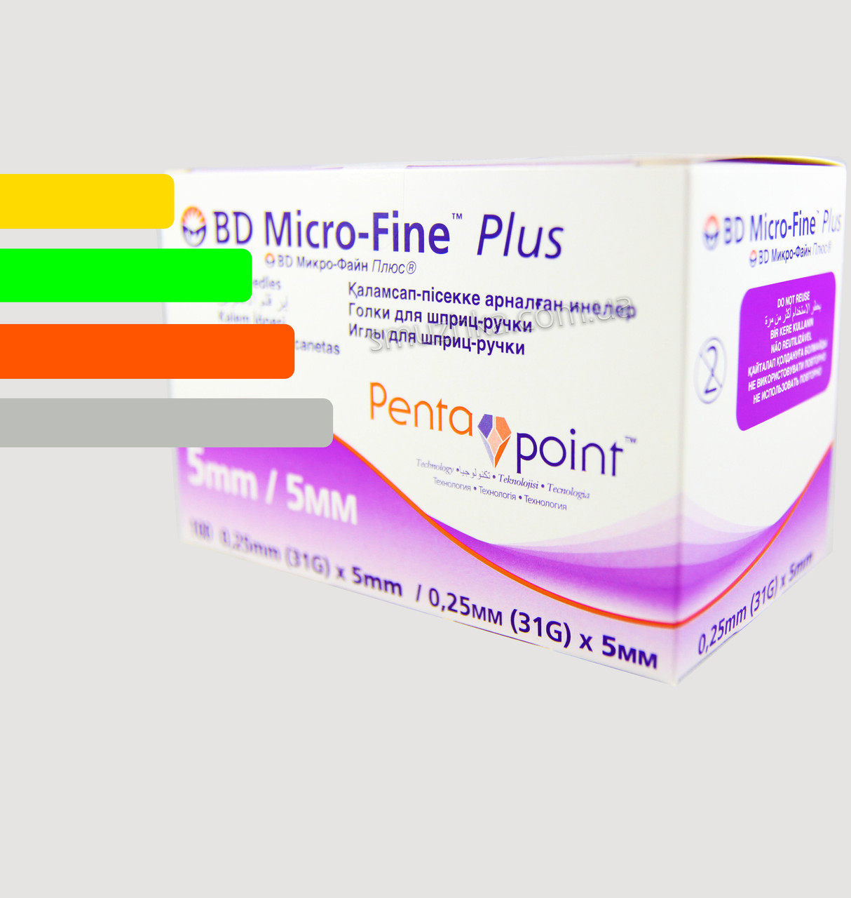 Голки інсулінові БД Мікрофайн Плюс 5 мм для шприц-ручок - BD Micro-fine Plus 5 mm
