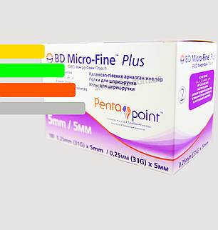 Голки інсулінові Мікрофайн 5 мм для шприц-ручок - BD Micro-fine Plus 5 mm, фото 2