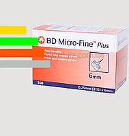 Голки інсулінові Мікрофайн Плюс 6мм-BD Micro-Fine Plus