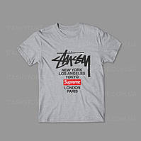 Футболка | Stussy x Supreme | Стусси | Мужская | Женская