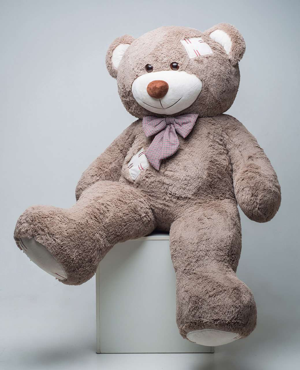 Огромный плюшевый медведь Тедди с латками 2 метра! + сердце - фото 2 - id-p885887805