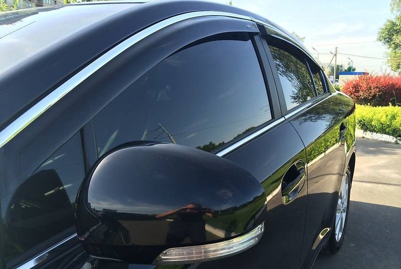 Дефлектори вікон (вітровики) Lexus GS 2012- З Хром Молдінгом (Лексус ГС) LE18-M