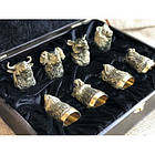 Подарочный набор чарок из бронзы "Мисливські" 8 штук, фото 2