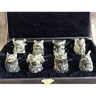 Подарочный набор чарок из бронзы "Мисливські" 8 штук, фото 3