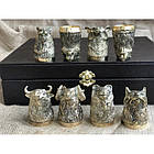 Подарочный набор чарок из бронзы "Мисливські" 8 штук, фото 6