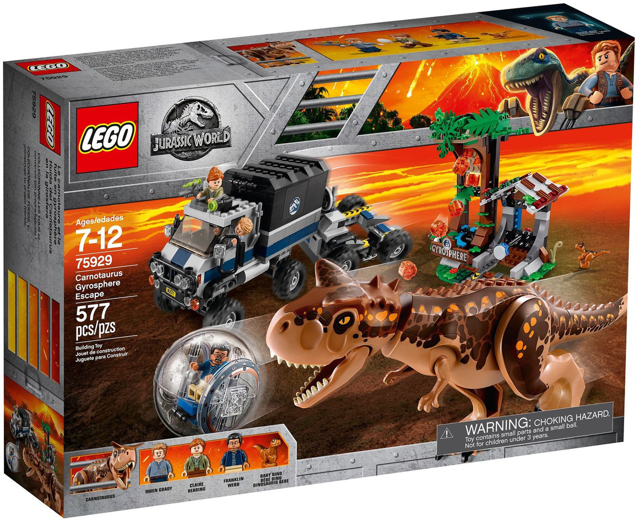 Lego Jurassic World Втеча в гіросфері від Карнотавра 75929, фото 1