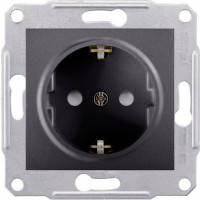 SDN3000170 Розетка із заземленням і шторками, графіт Schneider Electric Sedna