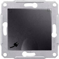 SDN3100170 Розетка із заземленням, шторками та кришкою, графіт Schneider Electric Sedna 