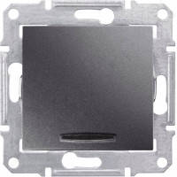 SDN1400170 Вимикач 1-клавішний з підсвічуванням графіт Schneider Electric Sedna 