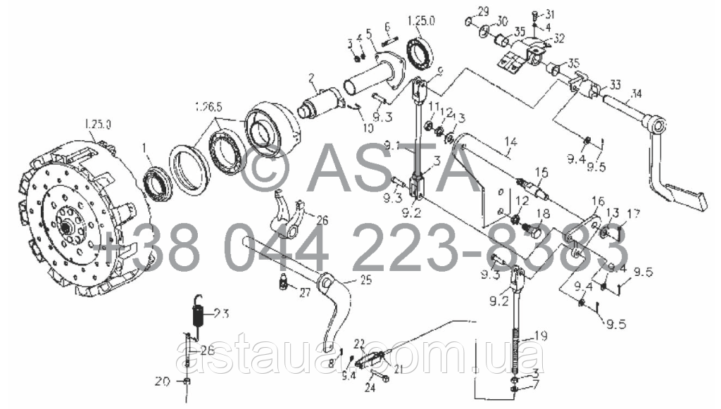 Передний кронштейн в сборе (дополнительно) на YTO-X704 - фото 4 - id-p55579434