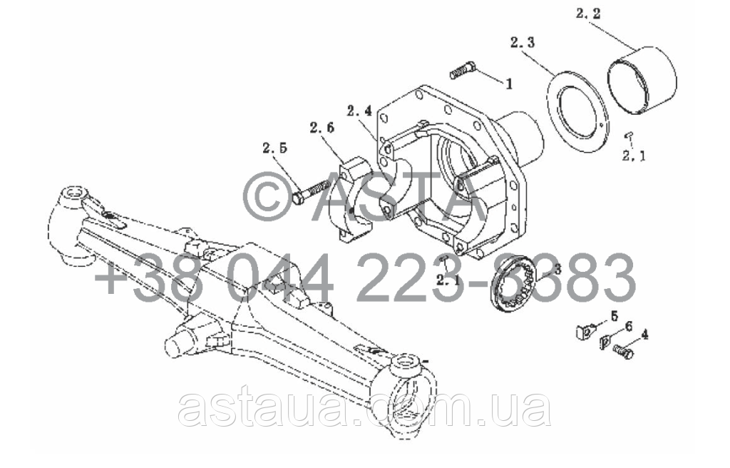 Передний мост в сборе, ступицы, рулевые тяги на YTO-X704 - фото 3 - id-p55580162