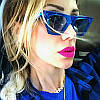 Жіночі сонцезахисні окуляри з гострими краями Синій, фото 2