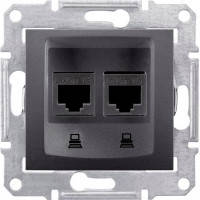 SDN4400170 Розетка комп'ютерна RJ45 кат.5е UTP 2-гнізда, графіт Schneider Electric Sedna