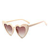 Жіночі сонцезахисні окуляри у формі серця Бежевий, фото 2